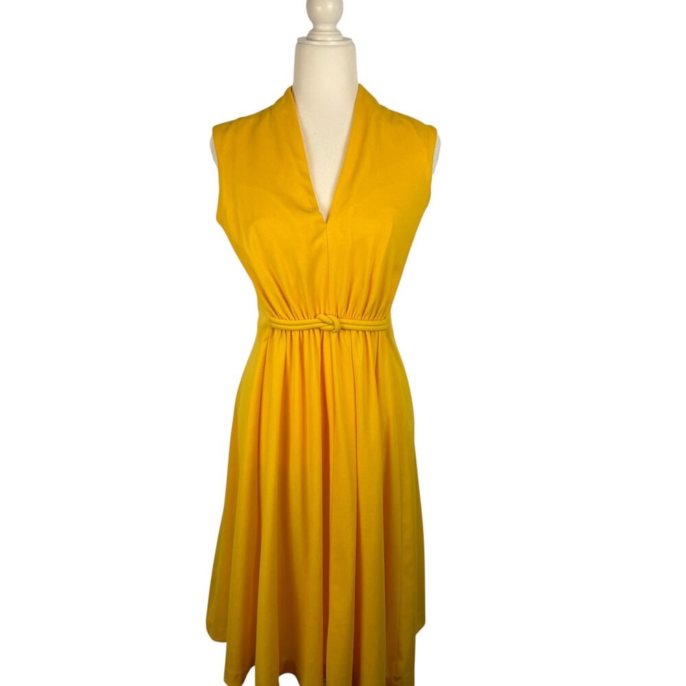 SHANNON RODGERS by JERRY SILVERMAN Reimagined Midi Dress Yellow Est Small READ